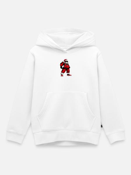 Weihnachtsmann Rapper Hip Hop - Kinder Premium Organic Hoodie - Weiß