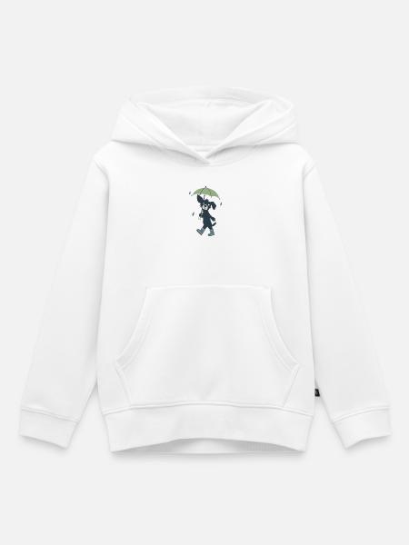 Süßer Hund mit Regenschirm - Kinder Premium Organic Hoodie - Weiß