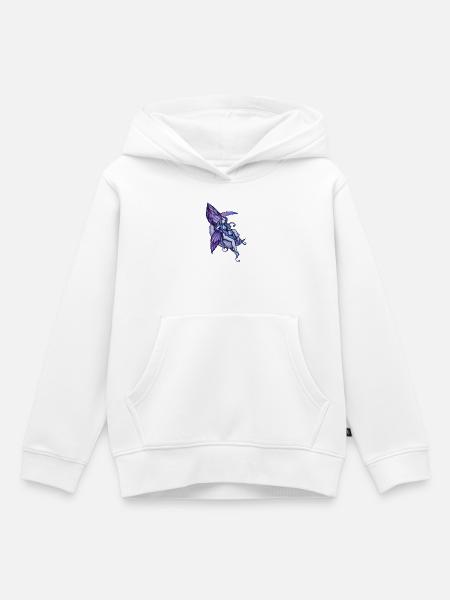 Mondbeschienene Fee auf dem Halbmond - Kinder Premium Organic Hoodie - Weiß