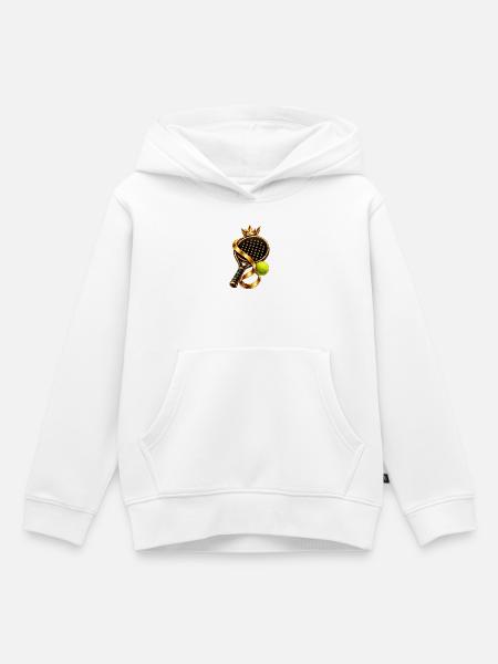 Goldene Padel Krone Design - Kinder Premium Organic Hoodie - Weiß