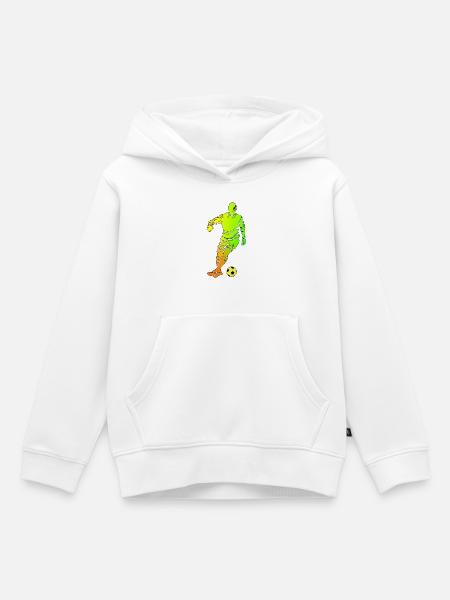 Fußball - Kinder Premium Organic Hoodie - Weiß