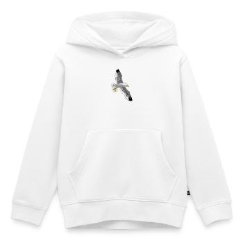 mouette - Sweat Premium à capuche enfant bio - blanc - Devant - AI Model Kid Female (0cm)