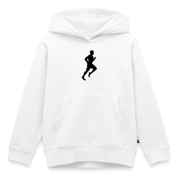 coureur - Sweat Premium à capuche enfant bio - blanc - Devant - AI Model Kid Female (0cm)
