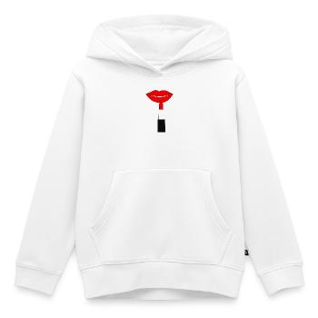 Lippenstift Lippen rot - Kinder Premium Organic Hoodie - Weiß - Vorne - AI Model Kid Female (0cm)