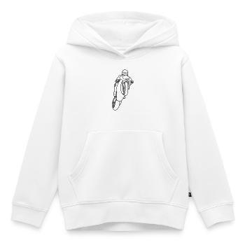 Wheelie extreme avec moto de course - sombre - Sweat Premium à capuche enfant bio - blanc - Devant - AI Model Kid Female (0cm)