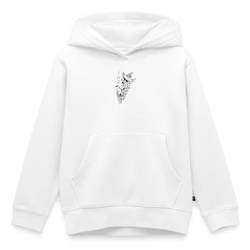 Composition fleurs sauvage et abeille fourmis - Sweat Premium à capuche enfant bio - blanc - Devant - AI Model Kid Female (0cm)