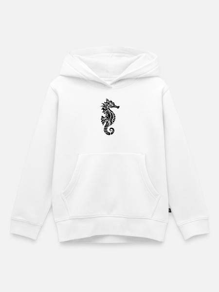 Stammes-Seepferdchen - Kinder Premium Organic Hoodie - Weiß