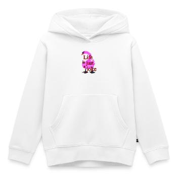 Imprimé cygne humoristique - Sweat Premium à capuche enfant bio - blanc - Devant - AI Model Kid Female (0cm)