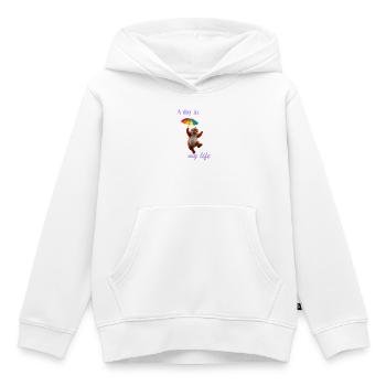 Glücklicher Tierchen Hamster mit Regenschirm - Kinder Premium Organic Hoodie - Weiß - Vorne - AI Model Kid Female (0cm)