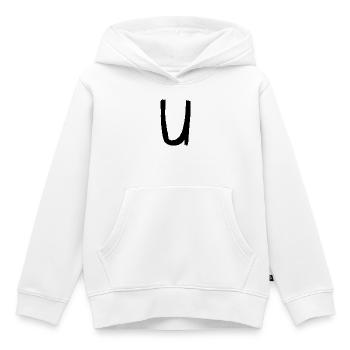 Buchstaben U - Kinder Premium Organic Hoodie - Weiß - Vorne - AI Model Kid Female (0cm)