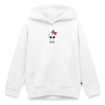 Mama & Tochter Kombi "Totenkopf & Schleife" rosa - Kinder Premium Organic Hoodie - Weiß - Vorne - AI Model Kid Female (0cm)