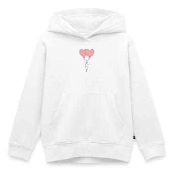 Cœur rose, cœur, cadeau rose rouge la Saint-Valentin - Sweat Premium à capuche enfant bio - blanc - Devant - AI Model Kid Female (0cm)