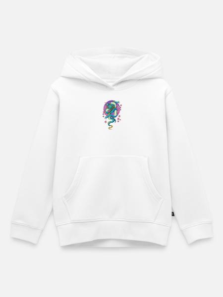 Drache Japanisch Sakura - Kinder Premium Organic Hoodie - Weiß