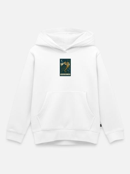 Mystische Eule unter Nachthimmel - Kinder Premium Organic Hoodie - Weiß