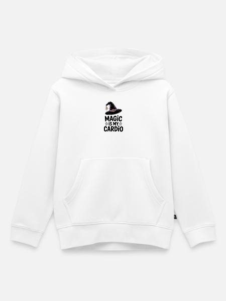 magicMagic ist mein Cardio - Kinder Premium Organic Hoodie - Weiß