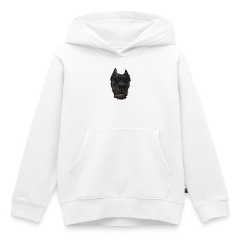 Cane Corso kupiert Kopf im Comicstyle - Kinder Premium Organic Hoodie - Weiß - Vorne - AI Model Kid Female (0cm)