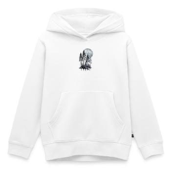 Mondschein Wald Aquarell Silhouette - Kinder Premium Organic Hoodie - Weiß - Vorne - AI Model Kid Female (0cm)