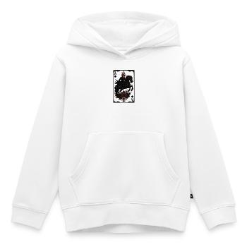 Chevalier enflammé à cheval As de pique - Sweat Premium à capuche enfant bio - blanc - Devant - AI Model Kid Female (0cm)