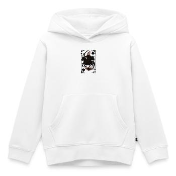 Carte Chevalier sur Coursier Enflammé - Sweat Premium à capuche enfant bio - blanc - Devant - AI Model Kid Female (0cm)