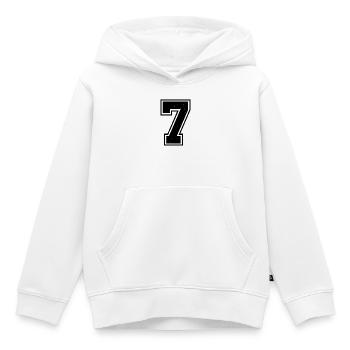 Grunge Sieben Zahl mit zerkratzter Textur - Kinder Premium Organic Hoodie - Weiß - Vorne - AI Model Kid Female (0cm)