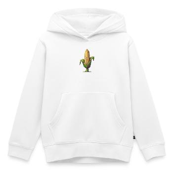 Pixel maïs Pixel Art - Sweat Premium à capuche enfant bio - blanc - Devant - AI Model Kid Female (0cm)