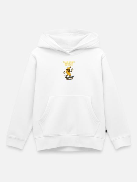 Banane Skateboard Groove - Kinder Premium Organic Hoodie - Weiß