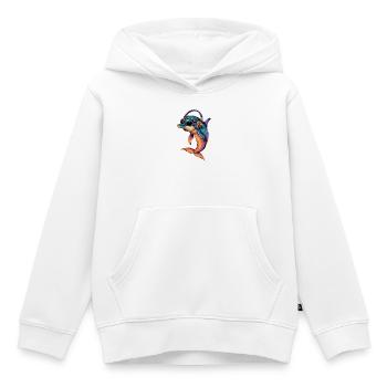 Dauphin Plongeur Dauphins Océan Dauphins mignons Dauphin - Sweat Premium à capuche enfant bio - blanc - Devant - AI Model Kid Female (0cm)