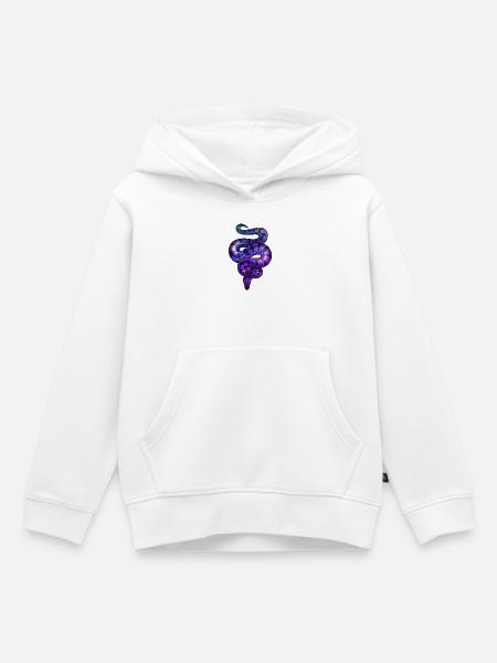 Neon Schlange Violett - Kinder Premium Organic Hoodie - Weiß