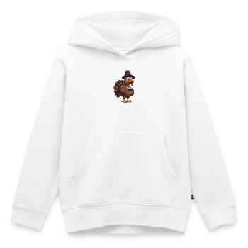 Thanksgiving Drôle Dinde de Thanksgiving - Sweat Premium à capuche enfant bio - blanc - Devant - AI Model Kid Female (0cm)