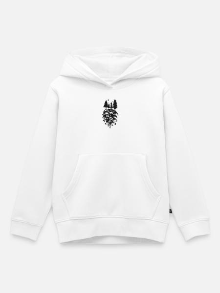 Tannenzapfen Nature Forest - Kinder Premium Organic Hoodie - Weiß