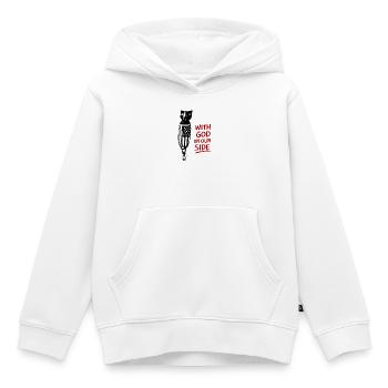 Torche avec motif de drapeau - Sweat Premium à capuche enfant bio - blanc - Devant - AI Model Kid Female (0cm)