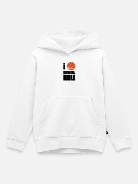 Ich liebe Basketball - Kinder Premium Organic Hoodie - Weiß