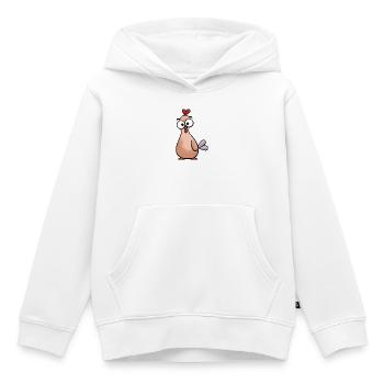 Cartoon Kulleraugen-Huhn - Kinder Premium Organic Hoodie - Weiß - Vorne - AI Model Kid Female (0cm)