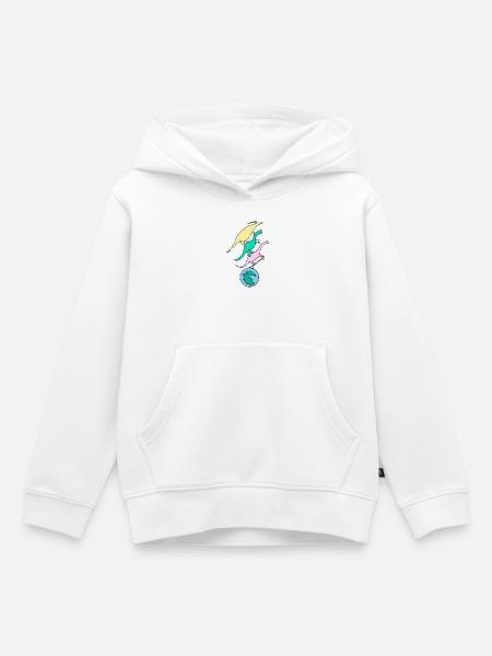 Skater_Dinos - Kinder Premium Organic Hoodie - Weiß