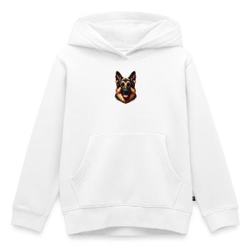 Berger allemand - Sweat Premium à capuche enfant bio - blanc - Devant - AI Model Kid Female (0cm)