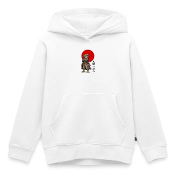 Katzen-Ronin-Samurai unter roter Sonne - Kinder Premium Organic Hoodie - Weiß - Vorne - AI Model Kid Female (0cm)