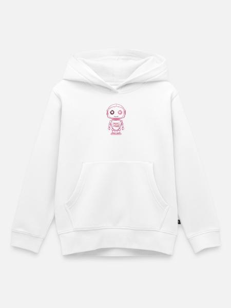 Rosa Weltraumroboter Illustration - Kinder Premium Organic Hoodie - Weiß