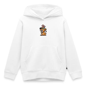 Süßer Löwe und Affe – Beste Freunde - Kinder Premium Organic Hoodie - Weiß - Vorne - AI Model Kid Female (0cm)