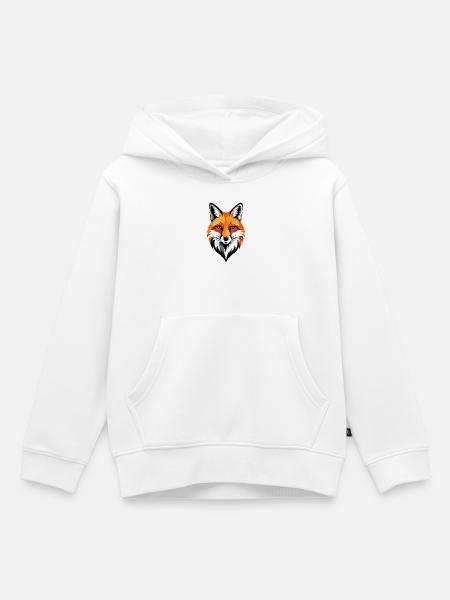 Schlauer Fuchs Fuchsgesicht Pop-Art Illustration - Kinder Premium Organic Hoodie - Weiß