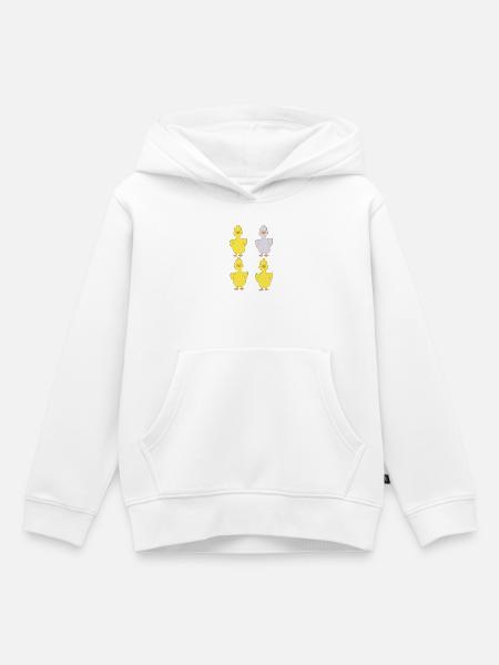 Vier Enten eine lila - Kinder Premium Organic Hoodie - Weiß