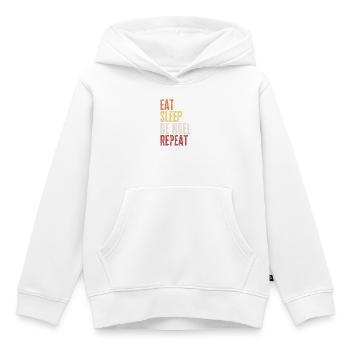 Eat Sleep Be Noel Repeat Retro Name - Kids Premium Organic Hoodie - white - Front - AI Model Kid Female (0cm)
