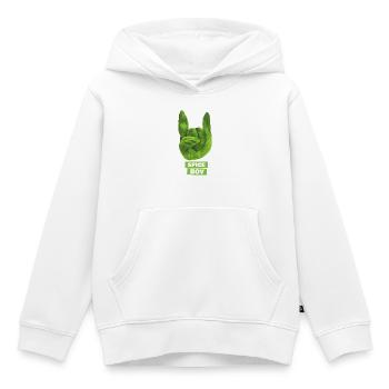 Spiceboy - Basilikum - Devil Horns - Rock ’n’ Roll - Kinder Premium Organic Hoodie - Weiß - Vorne - AI Model Kid Female (0cm)