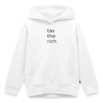 Taxer les riches - Sweat Premium à capuche enfant bio - blanc - Devant - AI Model Kid Female (0cm)