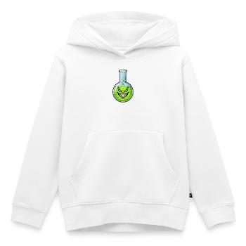 Bouteille d’alchimie verte avec un sourire sombre - Sweat Premium à capuche enfant bio - blanc - Devant - AI Model Kid Female (0cm)