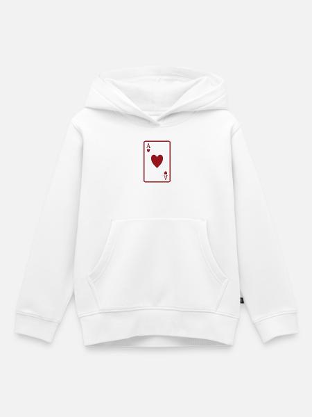 Pokerkarte - Kinder Premium Organic Hoodie - Weiß