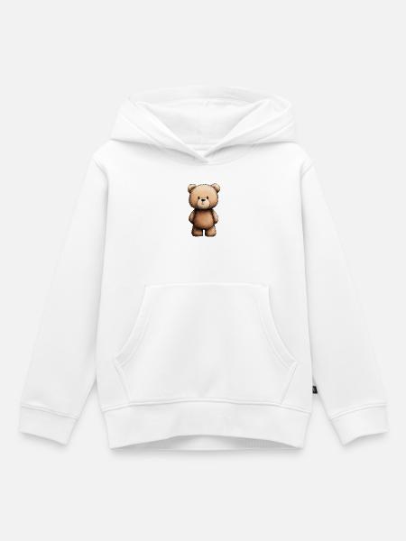 Teddybär, süßes Kind-Teddybär - Kinder Premium Organic Hoodie - Weiß