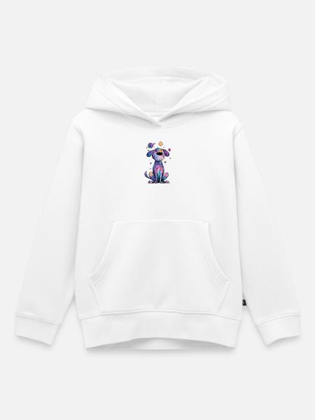 Galaktischer Welpen im All - Kinder Premium Organic Hoodie - Weiß