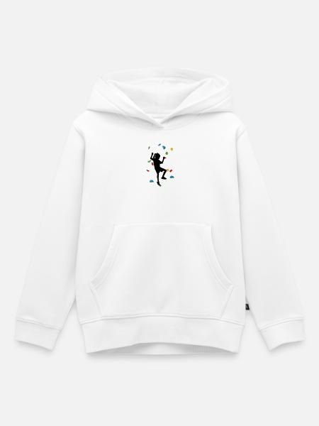 Kletterwand-Mädchen - Kinder Premium Organic Hoodie - Weiß