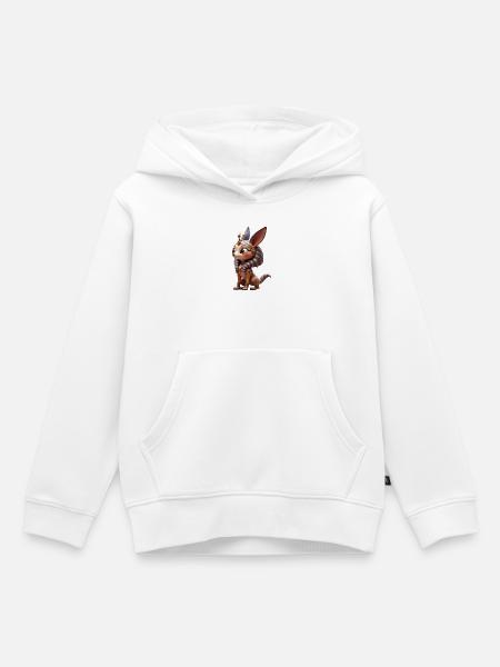 Goldener Steampunk-Gürteltier - Kinder Premium Organic Hoodie - Weiß