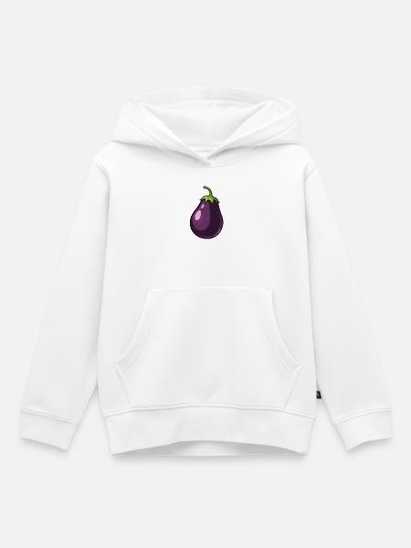 Aubergine - Kinder Premium Organic Hoodie - Weiß
